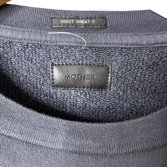 Mother The Push and Shove Sweatshirt Washed Black Size Small Shoulder Pads - Picture 4 of 7